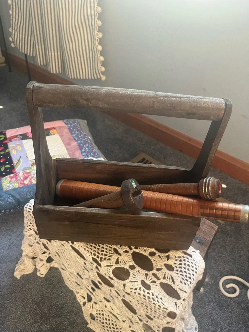 Wooden box with handle